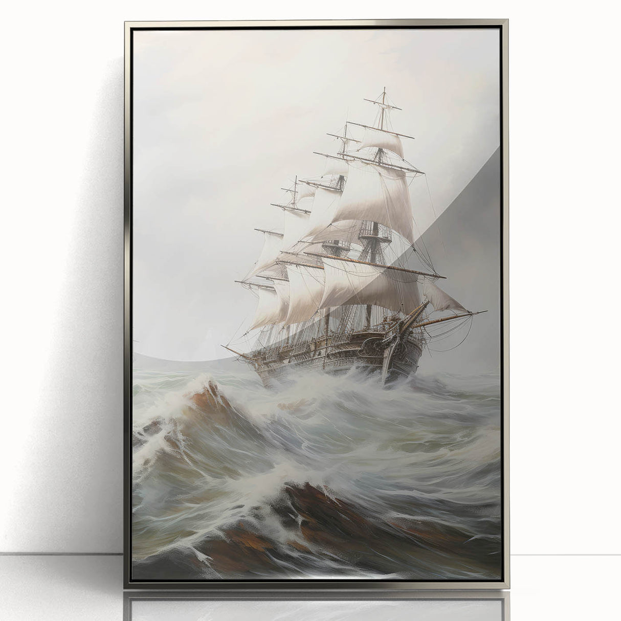 Vintage Tall Ship in Storm – Classic Maritime Wall Art