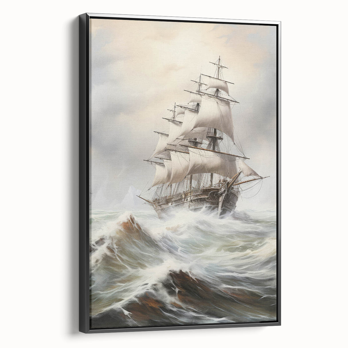 Vintage Tall Ship in Storm – Classic Maritime Wall Art