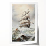 Vintage Tall Ship in Storm – Classic Maritime Wall Art