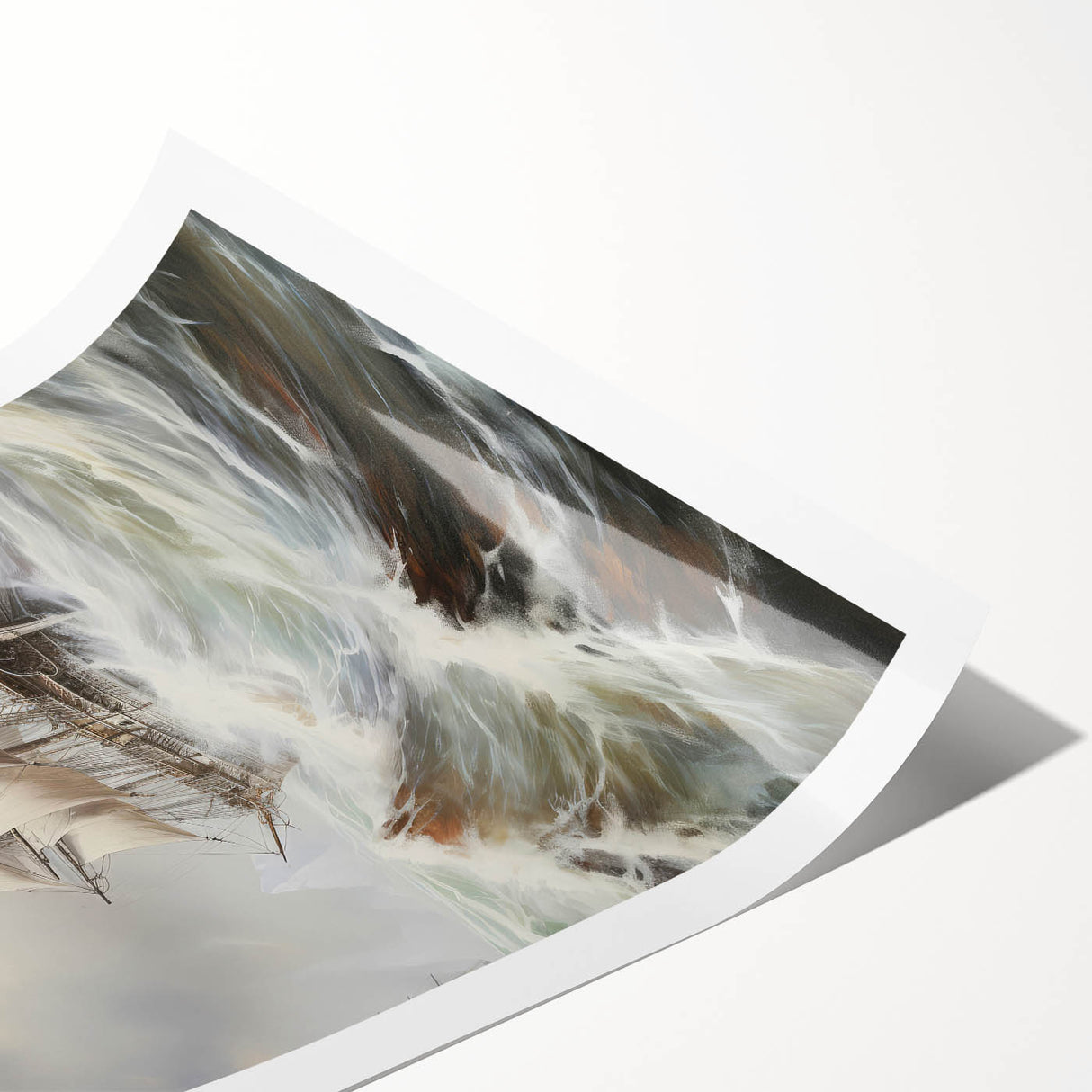 Vintage Tall Ship in Storm – Classic Maritime Wall Art