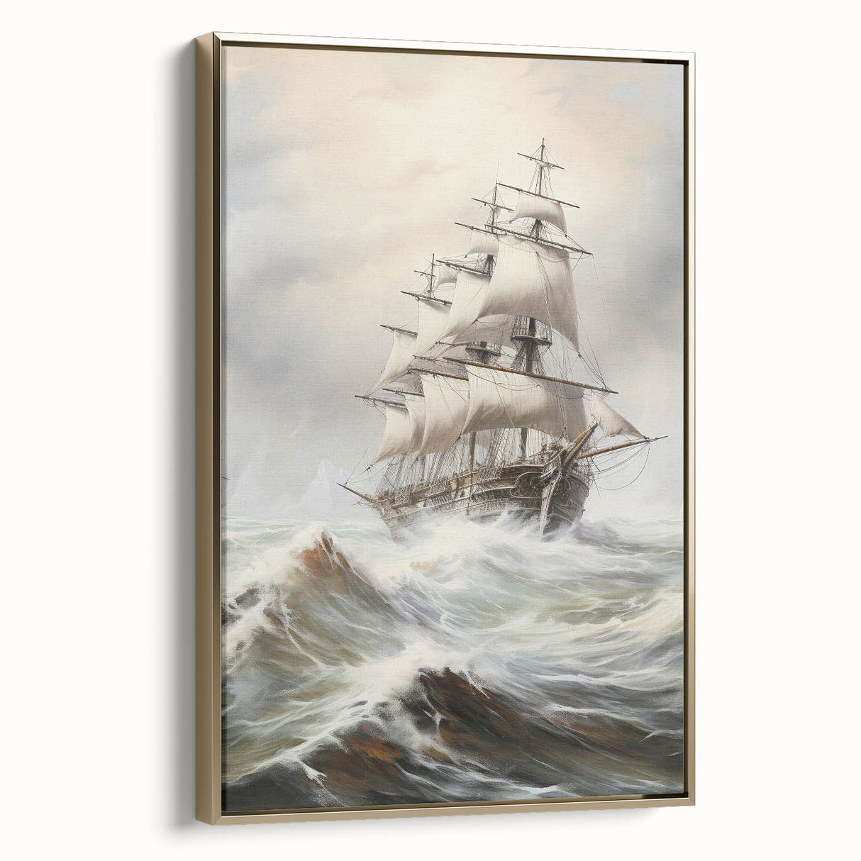Vintage Tall Ship in Storm – Classic Maritime Wall Art