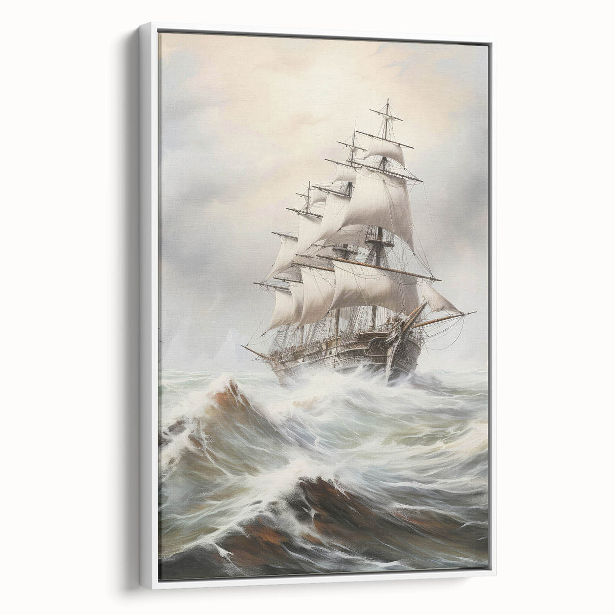 Vintage Tall Ship in Storm – Classic Maritime Wall Art