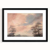 Vintage Landscape Art - Serene Sky and Trees