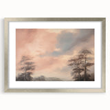 Vintage Landscape Art - Serene Sky and Trees