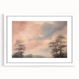 Vintage Landscape Art - Serene Sky and Trees
