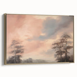 Vintage Landscape Art - Serene Sky and Trees