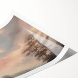 Vintage Landscape Art - Serene Sky and Trees