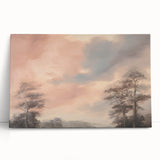 Vintage Landscape Art - Serene Sky and Trees