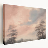 Vintage Landscape Art - Serene Sky and Trees