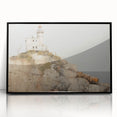 Vintage Landscape Art - Lighthouse on Rocky Coast