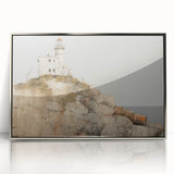 Vintage Landscape Art - Lighthouse on Rocky Coast