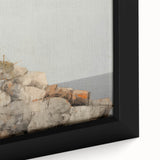 Vintage Landscape Art - Lighthouse on Rocky Coast