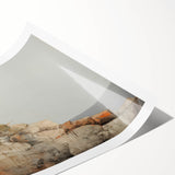 Vintage Landscape Art - Lighthouse on Rocky Coast