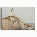Vintage Landscape Art - Lighthouse on Rocky Coast