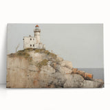 Vintage Landscape Art - Lighthouse on Rocky Coast
