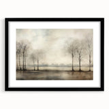 Vintage Landscape Art - Tranquil Trees by the Water