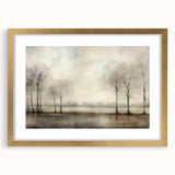 Vintage Landscape Art - Tranquil Trees by the Water