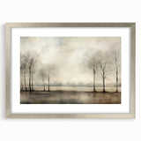 Vintage Landscape Art - Tranquil Trees by the Water