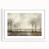 Vintage Landscape Art - Tranquil Trees by the Water