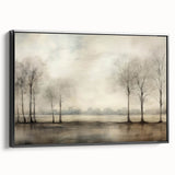 Vintage Landscape Art - Tranquil Trees by the Water