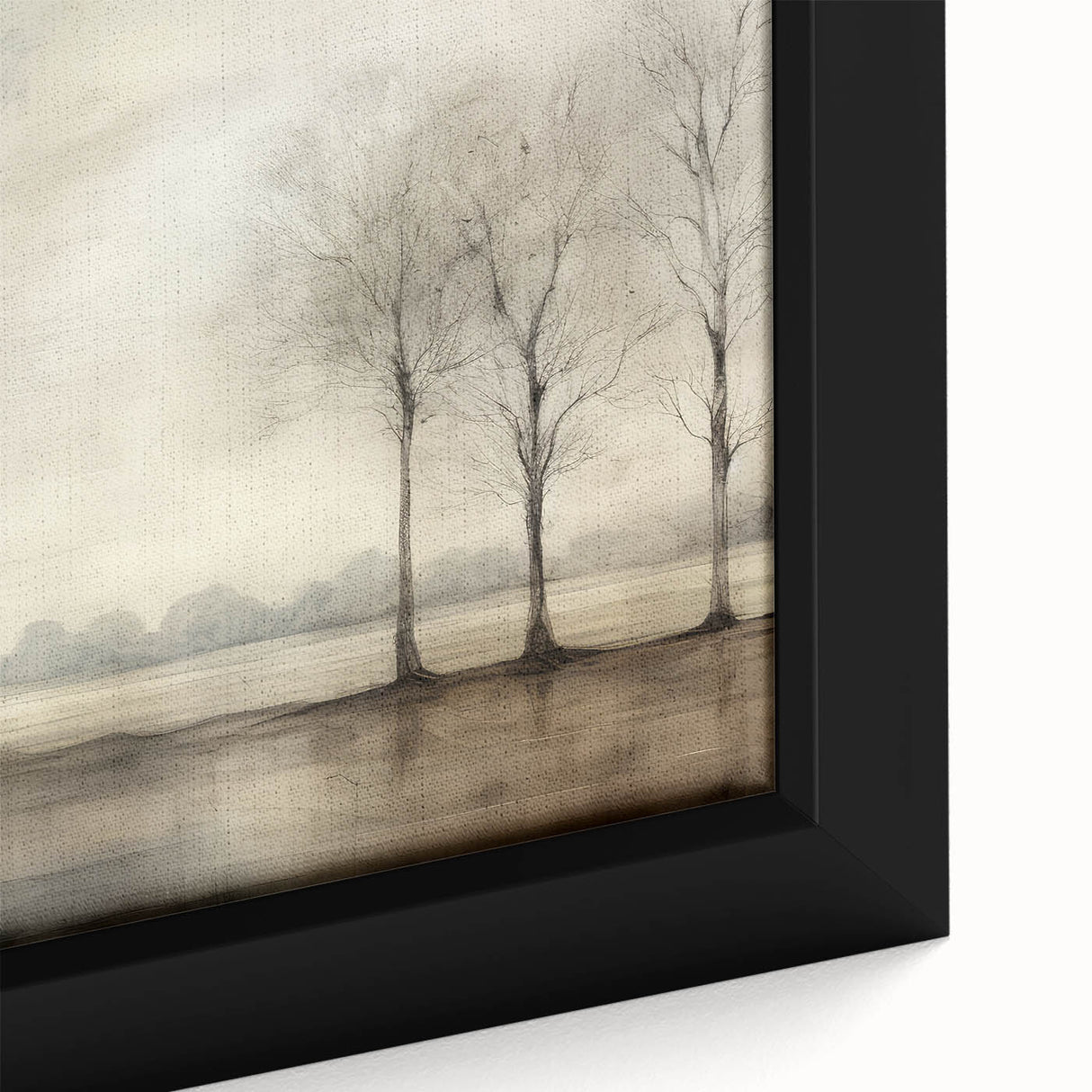 Vintage Landscape Art - Tranquil Trees by the Water