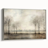 Vintage Landscape Art - Tranquil Trees by the Water