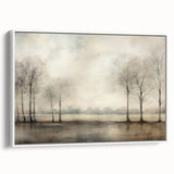 Vintage Landscape Art - Tranquil Trees by the Water