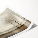 Vintage Landscape Art - Tranquil Trees by the Water