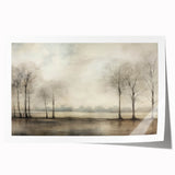 Vintage Landscape Art - Tranquil Trees by the Water
