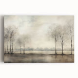 Vintage Landscape Art - Tranquil Trees by the Water