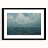 Vintage Landscape Art - Calm Ocean and Sky