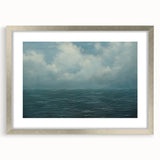 Vintage Landscape Art - Calm Ocean and Sky