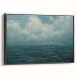 Vintage Landscape Art - Calm Ocean and Sky