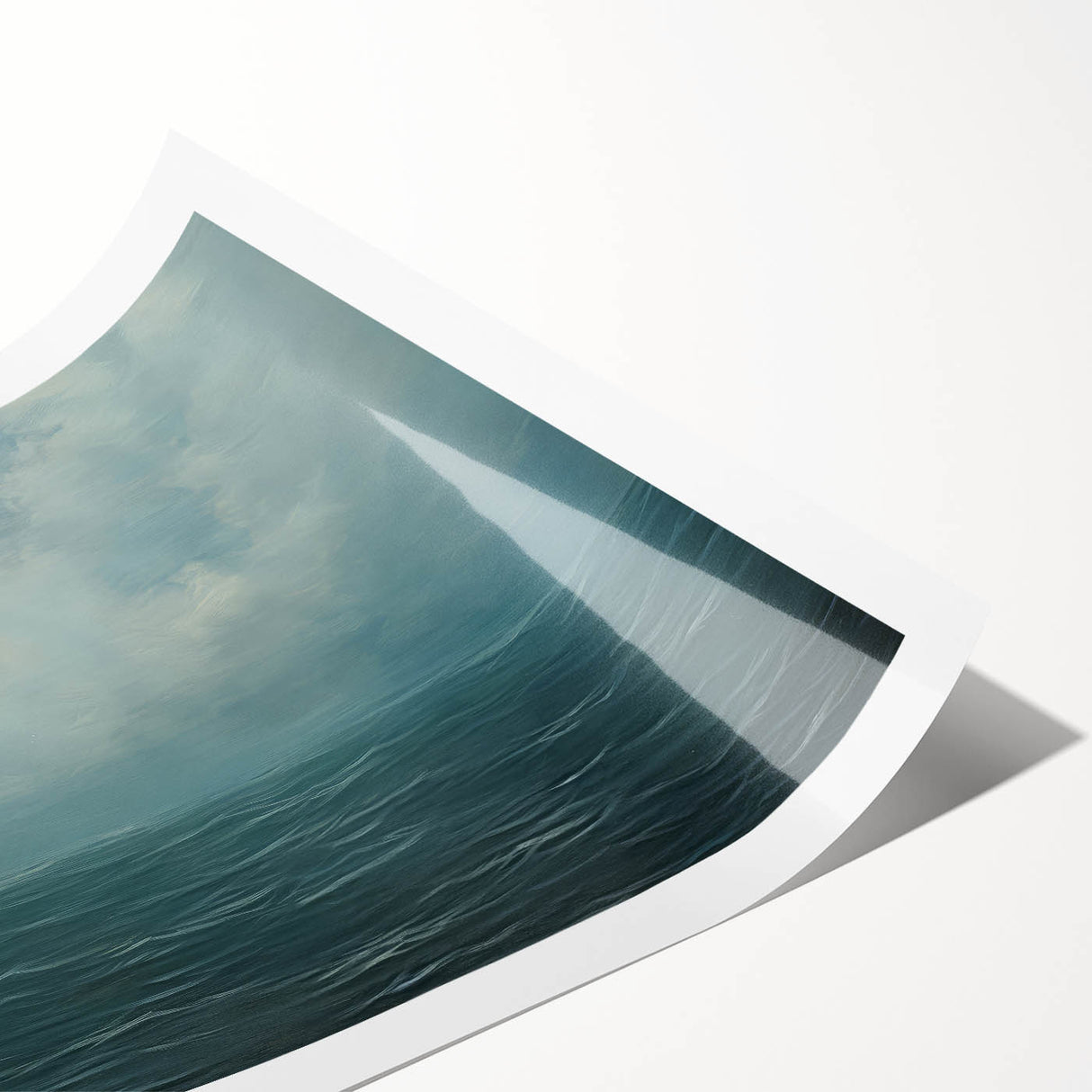 Vintage Landscape Art - Calm Ocean and Sky