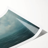 Vintage Landscape Art - Calm Ocean and Sky