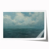 Vintage Landscape Art - Calm Ocean and Sky