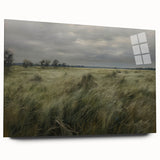 Vintage Landscape Art - Windy Grassland Scene