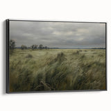 Vintage Landscape Art - Windy Grassland Scene