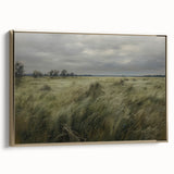 Vintage Landscape Art - Windy Grassland Scene