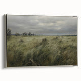 Vintage Landscape Art - Windy Grassland Scene