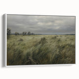 Vintage Landscape Art - Windy Grassland Scene