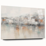 Vintage Landscape Art - Abstract Cityscape Reflection