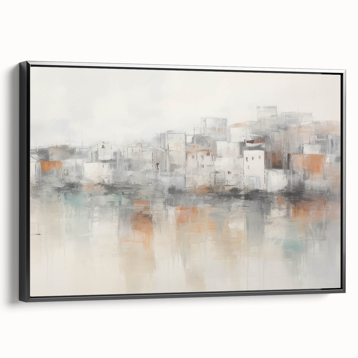 Vintage Landscape Art - Abstract Cityscape Reflection