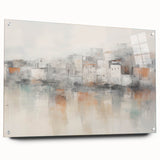 Vintage Landscape Art - Abstract Cityscape Reflection