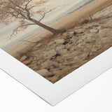 Vintage Landscape Art - Lone Tree in Barren Field