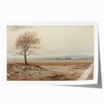 Vintage Landscape Art - Lone Tree in Barren Field