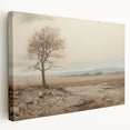 Vintage Landscape Art - Lone Tree in Barren Field