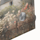 Vintage Landscape Art – Cottage with Flowers in Bloom – Antique Country Scene Wall Art