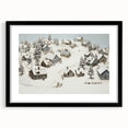 Vintage Landscape Art - Snowy Village Scene