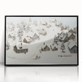 Vintage Landscape Art - Snowy Village Scene